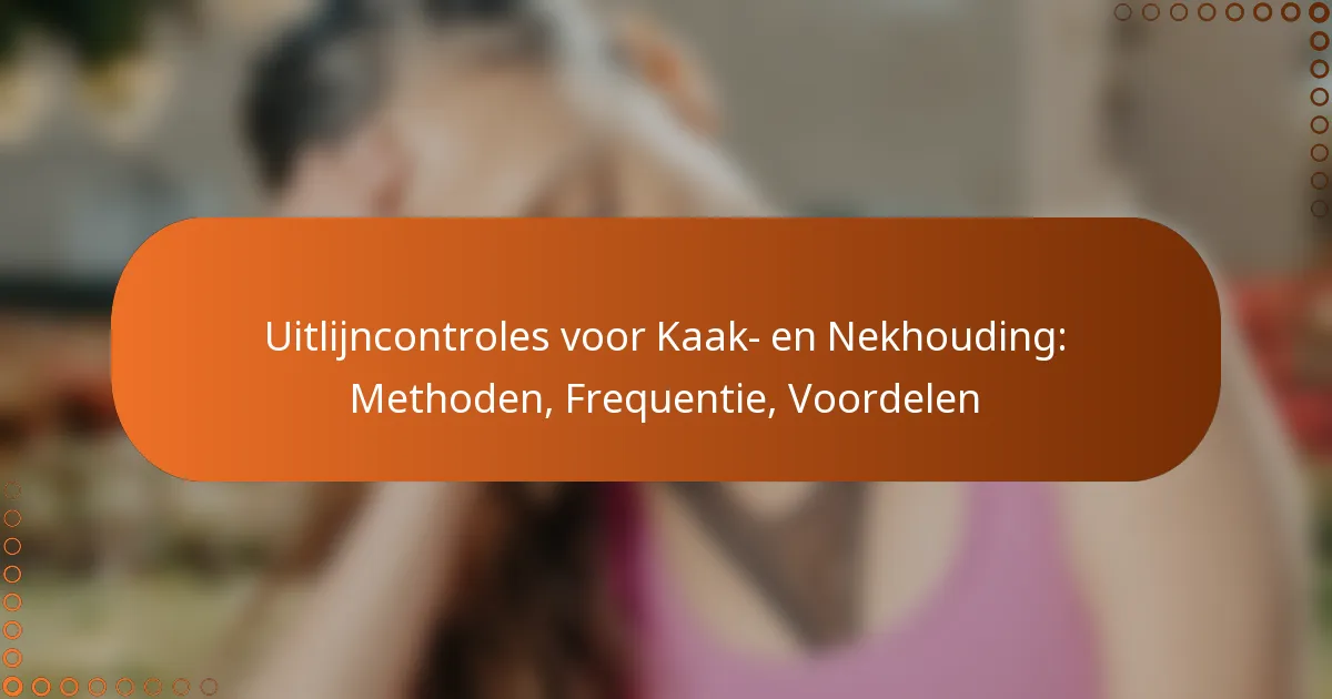 Uitlijncontroles voor Kaak- en Nekhouding: Methoden, Frequentie, Voordelen