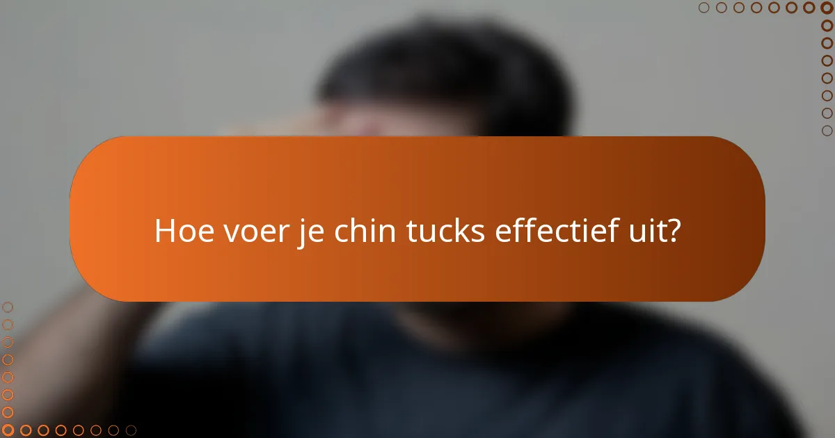 Hoe voer je chin tucks effectief uit?