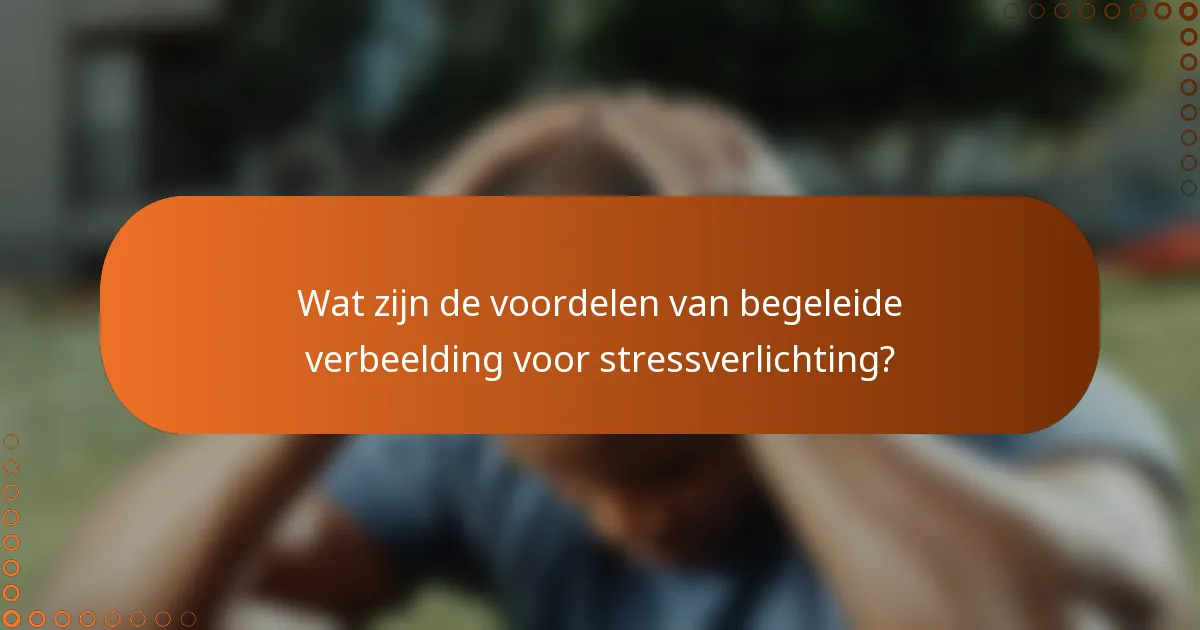 Wat zijn de voordelen van begeleide verbeelding voor stressverlichting?